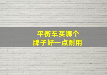 平衡车买哪个牌子好一点耐用