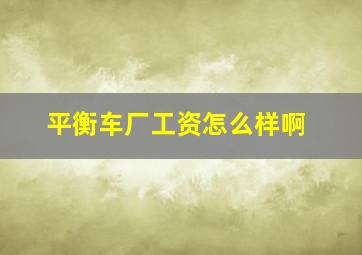 平衡车厂工资怎么样啊