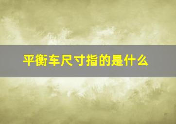 平衡车尺寸指的是什么