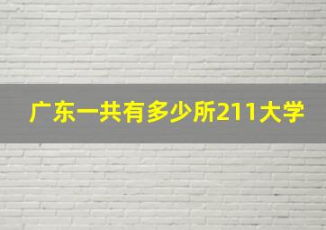 广东一共有多少所211大学