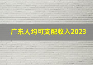 广东人均可支配收入2023