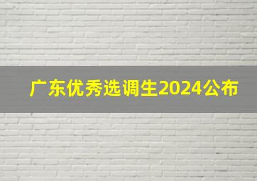 广东优秀选调生2024公布