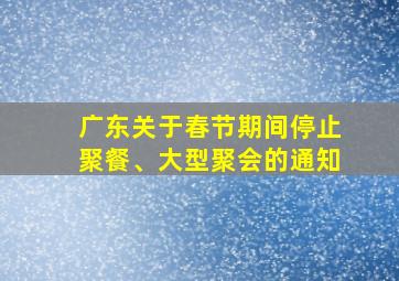 广东关于春节期间停止聚餐、大型聚会的通知