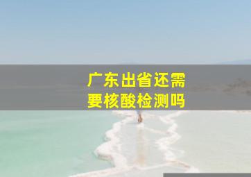 广东出省还需要核酸检测吗