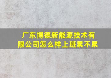 广东博德新能源技术有限公司怎么样上班累不累