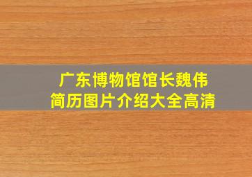 广东博物馆馆长魏伟简历图片介绍大全高清