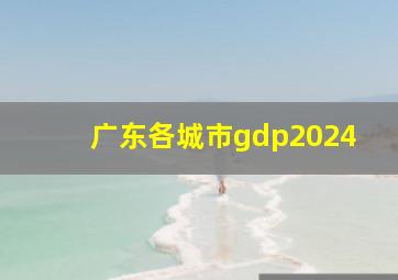 广东各城市gdp2024