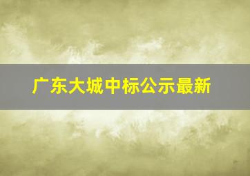 广东大城中标公示最新