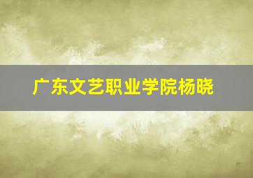 广东文艺职业学院杨晓