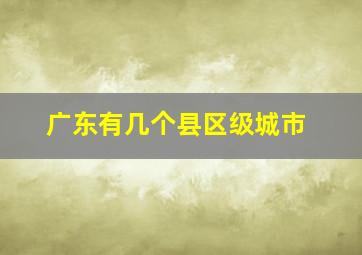 广东有几个县区级城市