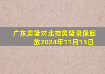 广东男篮对北控男篮录像回放2024年11月13日