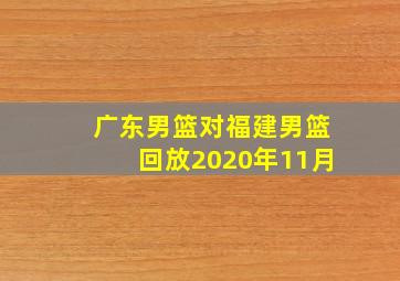 广东男篮对福建男篮回放2020年11月