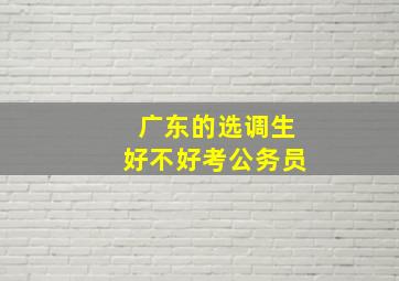 广东的选调生好不好考公务员