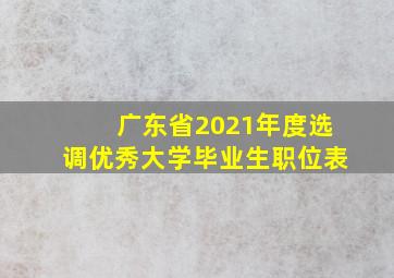 广东省2021年度选调优秀大学毕业生职位表