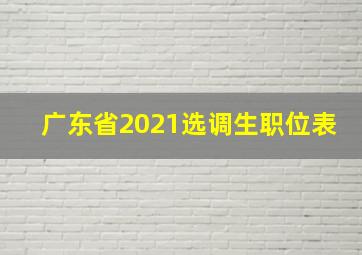 广东省2021选调生职位表