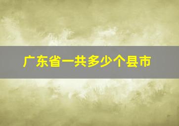 广东省一共多少个县市