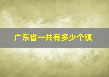 广东省一共有多少个镇