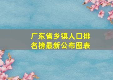 广东省乡镇人口排名榜最新公布图表