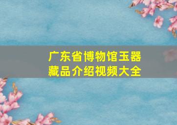 广东省博物馆玉器藏品介绍视频大全