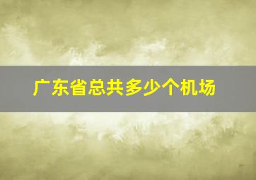 广东省总共多少个机场