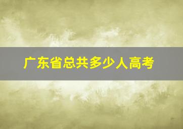 广东省总共多少人高考