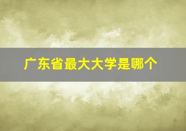 广东省最大大学是哪个