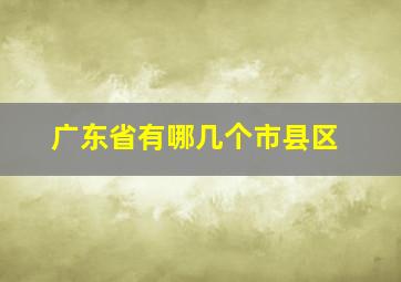 广东省有哪几个市县区