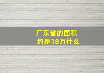 广东省的面积约是18万什么