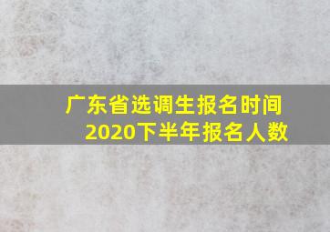 广东省选调生报名时间2020下半年报名人数