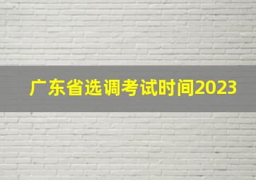 广东省选调考试时间2023