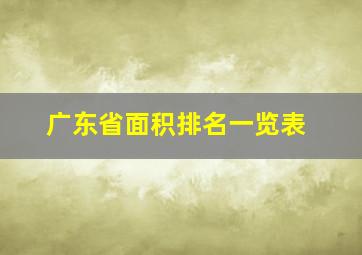 广东省面积排名一览表