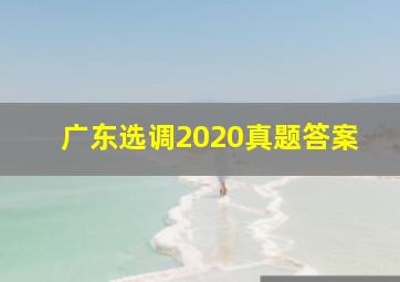 广东选调2020真题答案