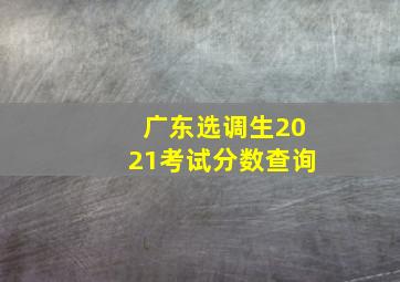 广东选调生2021考试分数查询