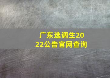 广东选调生2022公告官网查询