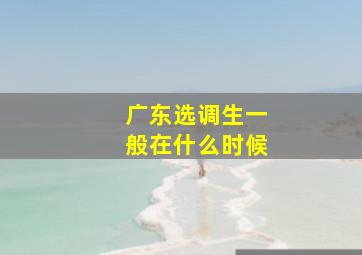 广东选调生一般在什么时候