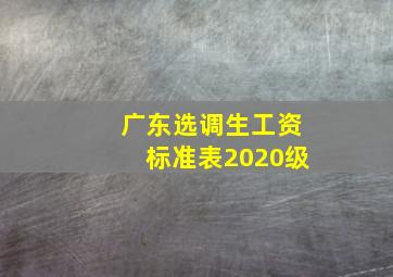 广东选调生工资标准表2020级