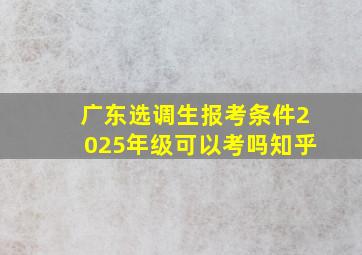 广东选调生报考条件2025年级可以考吗知乎