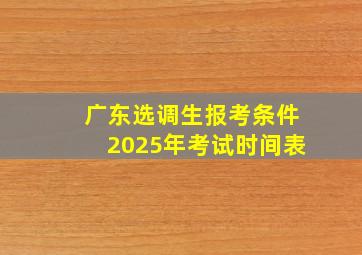 广东选调生报考条件2025年考试时间表