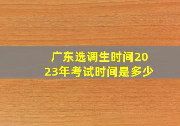 广东选调生时间2023年考试时间是多少