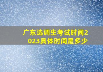 广东选调生考试时间2023具体时间是多少