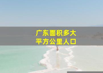 广东面积多大平方公里人口