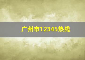 广州市12345热线