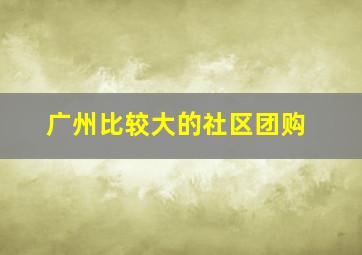 广州比较大的社区团购