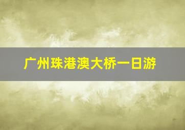 广州珠港澳大桥一日游