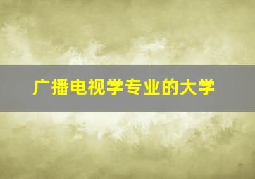 广播电视学专业的大学