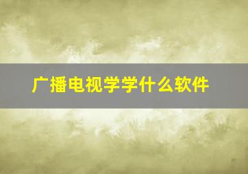 广播电视学学什么软件