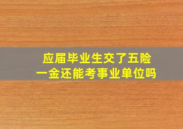 应届毕业生交了五险一金还能考事业单位吗