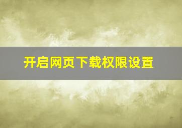 开启网页下载权限设置