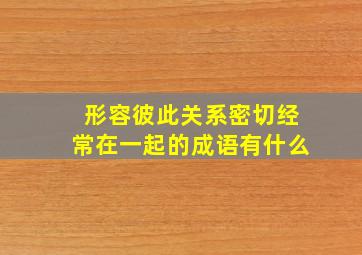 形容彼此关系密切经常在一起的成语有什么