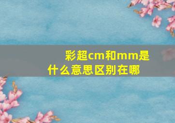 彩超cm和mm是什么意思区别在哪